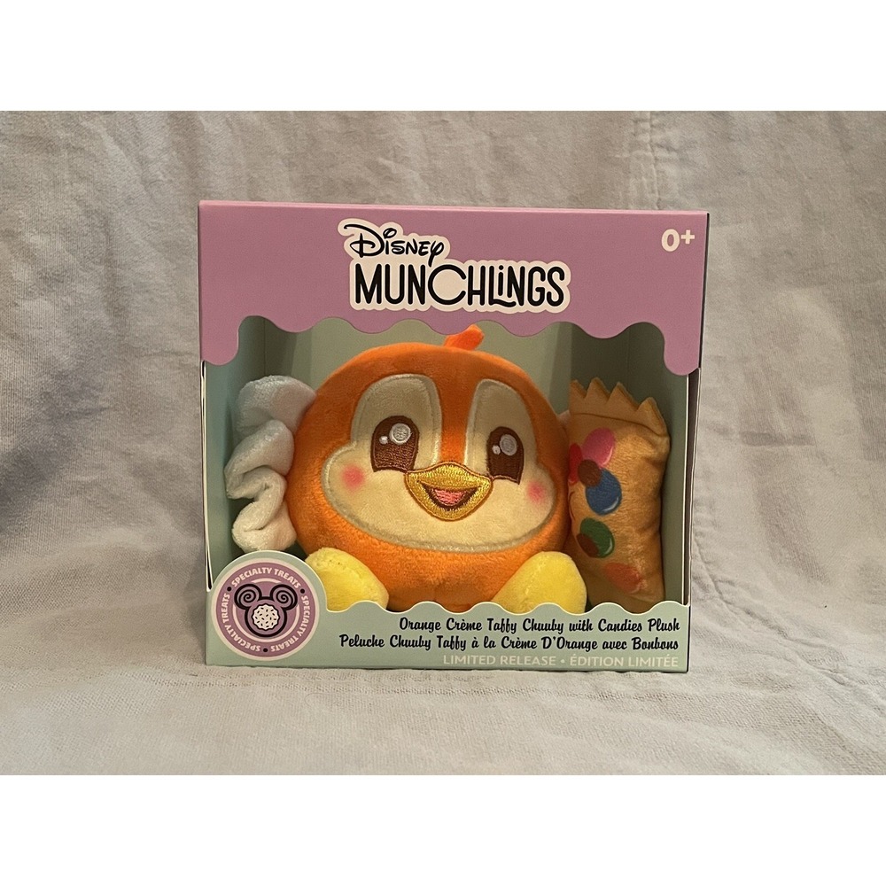 NEW Walt Disney Parks Orange Crème Taffy Chuuby Candies Munchlings Plush Toy